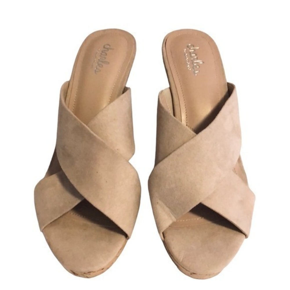 Charles David Latrice Cork Wedge Mule NWOT 10